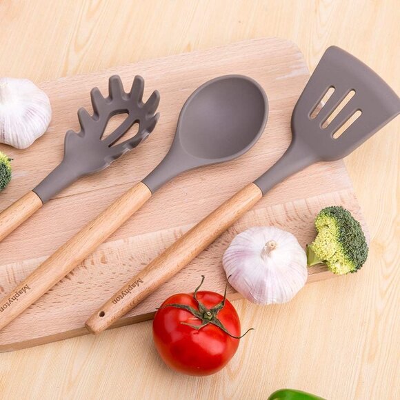 6 PCS with Wooden Handle for Non-Sticker Cookware Heat-Resistant - Picture 12 of 13